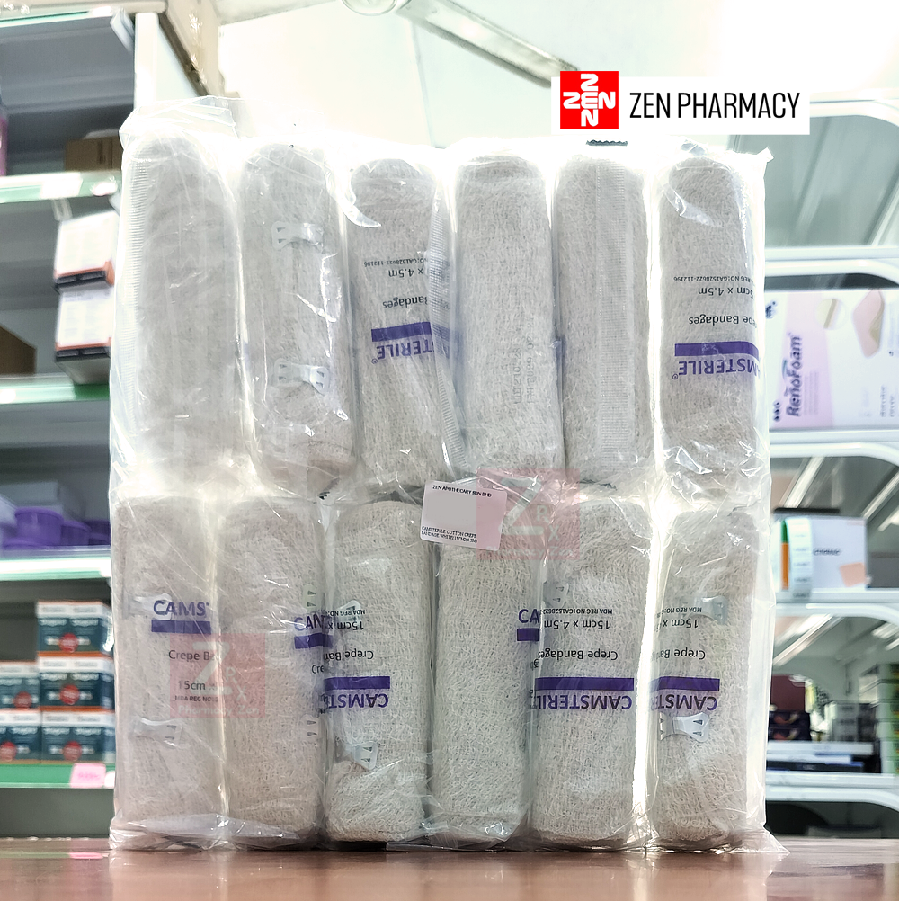 Zen Pharmacy | [1 PACKET] Camsterile Cotton Crepe Bandage White(15cmX4 ...