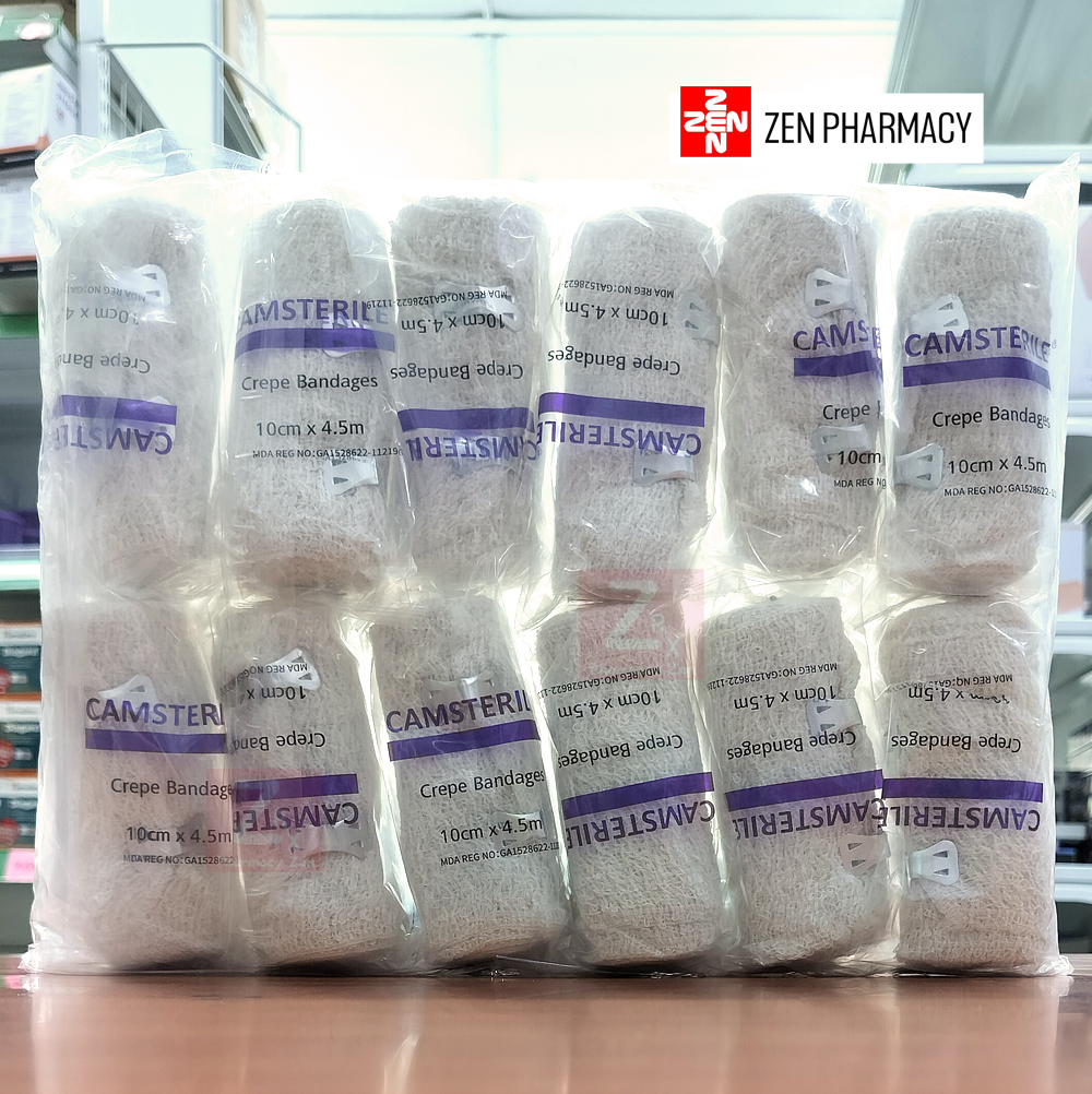 Zen Pharmacy | [1 PACKET] Camsterile Cotton Crepe Bandage White(10cmX4 ...