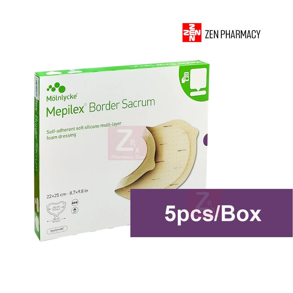 Zen Pharmacy | [1 BOX] Molnlycke Mepilex Border Sacrum Dressing 22cm x ...